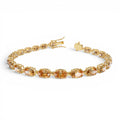 14K Gold Oval Shaped Citrine Tennis Bracelet 11.35 ctw by Orlina Fine