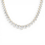 15.45ctw 14k Round Shaped Lab Grown Graduating Diamond Tennis Necklace by Orlina Fine