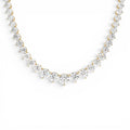 15.45ctw 14K Round Shaped Lab Grown Graduating Diamond Tennis Necklace by Orlina Fine