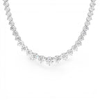 15.45ctw 14k Round Shaped Lab Grown Graduating Diamond Tennis Necklace - view 2
