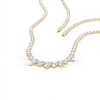 15.45ctw 14k Round Shaped Lab Grown Graduating Diamond Tennis Necklace - view 3