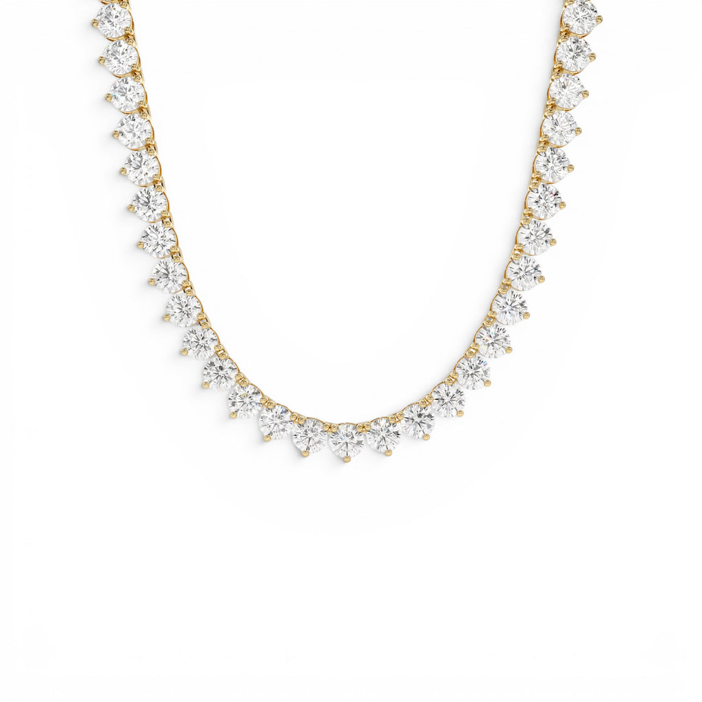13.30ctw 14k Round Shaped Lab Grown Diamond Tennis Necklace by Orlina Fine