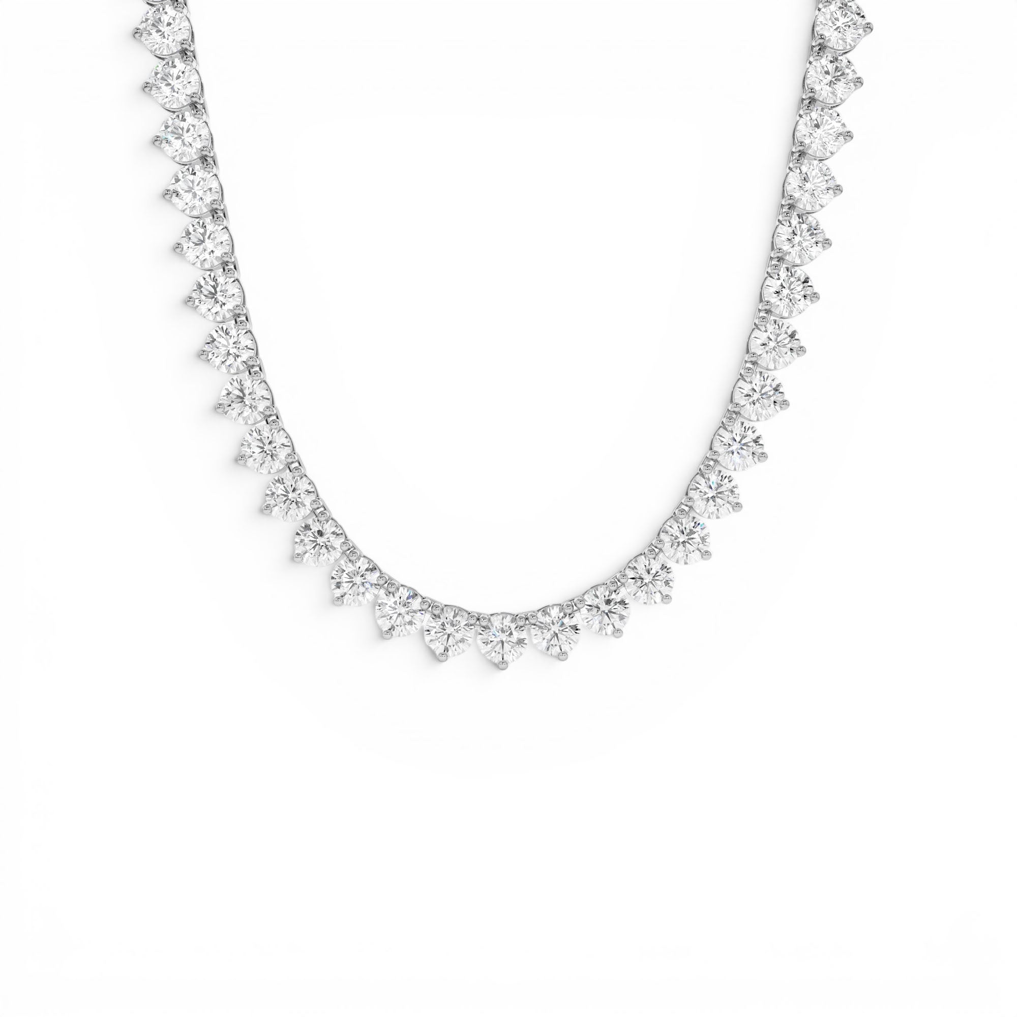 13.30ctw 14k Round Shaped Lab Grown Diamond Tennis Necklace - view 2