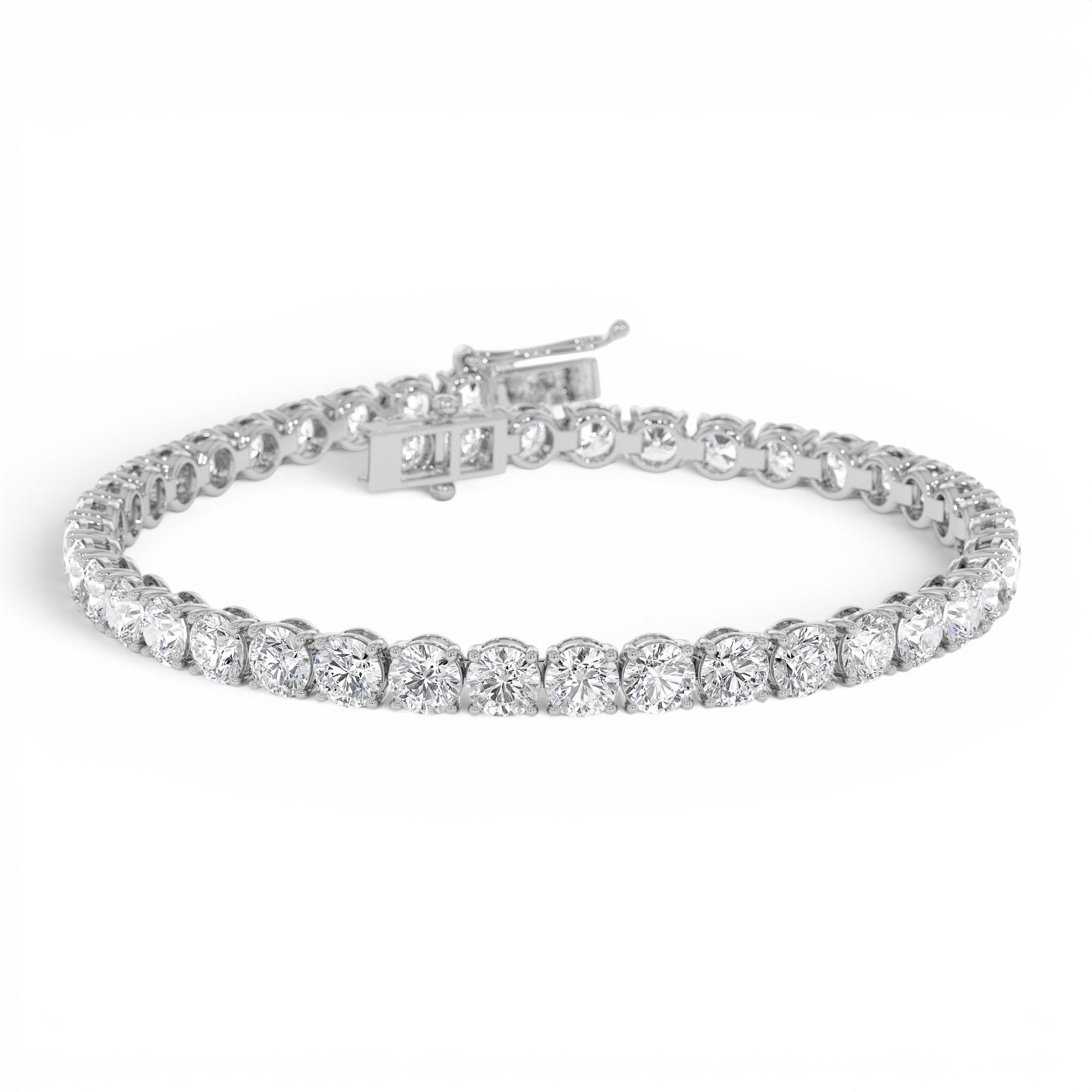 7.00ctw 14k Round Shaped Lab Grown Diamond Tennis Bracelet - view 2