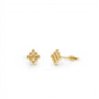 14K Gold Geometric Beaded Stud Earrings by Orlina Fine