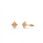 14K Gold Geometric Beaded Stud Earrings - view 2