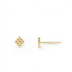 14K Gold Geometric Beaded Stud Earrings - view 5
