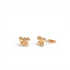 14K Gold Bubble Butterfly Stud Earrings - view 2