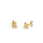14K Gold Bubble Butterfly Stud Earrings - view 4