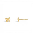 14K Gold Bubble Butterfly Stud Earrings - view 5