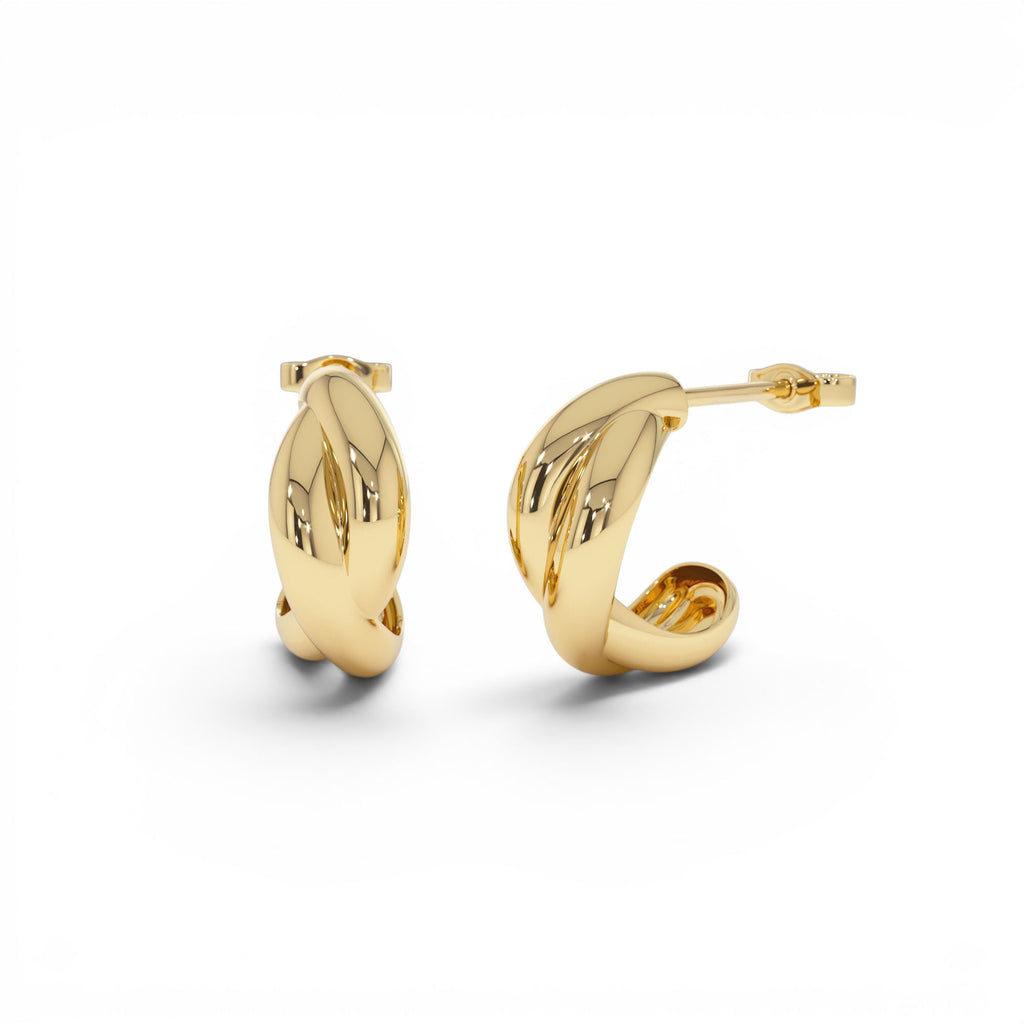 14K Gold Chunky Twisted Hoop Earrings by Orlina Fine