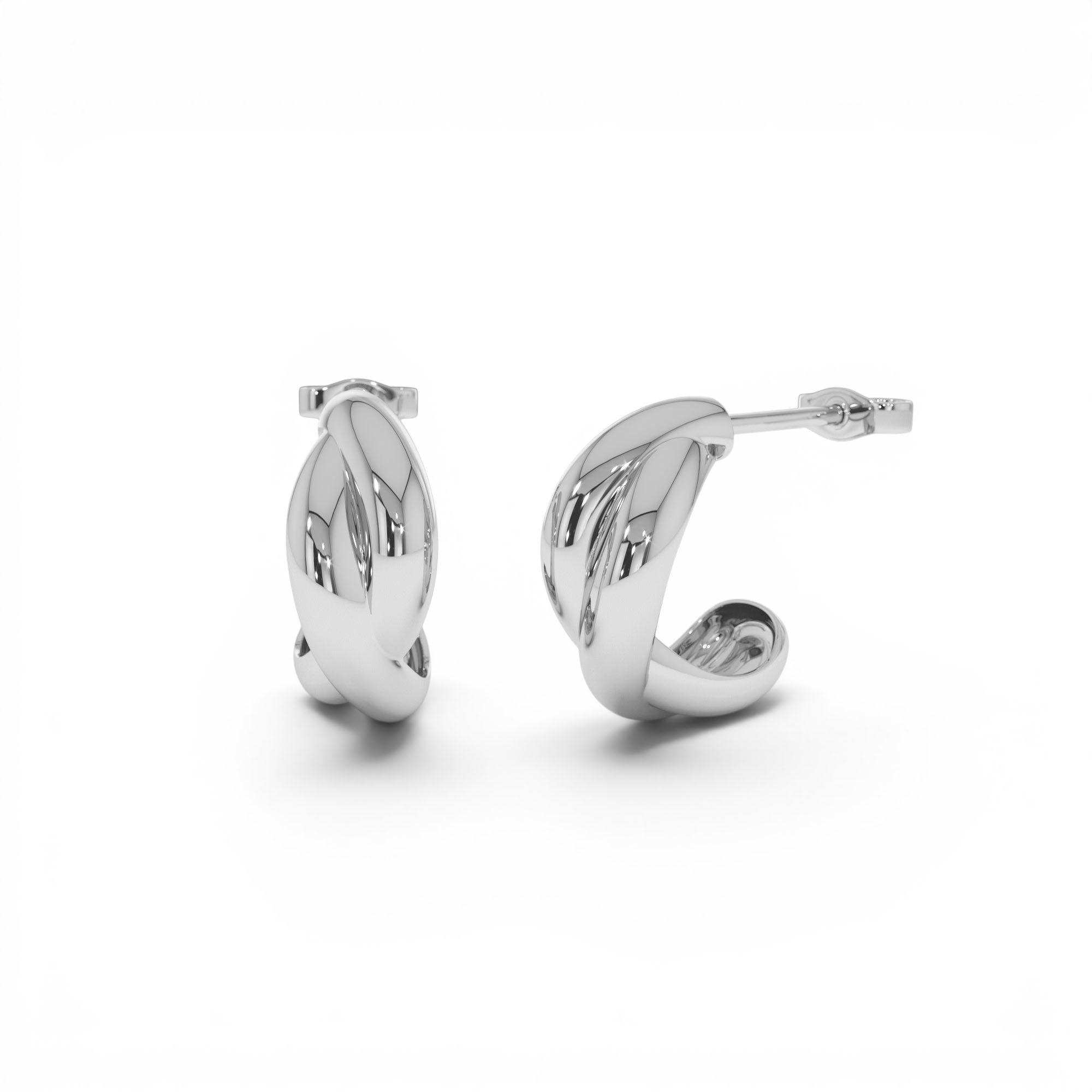 14K Gold Chunky Twisted Hoop Earrings - view 2