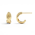 14K Gold Chunky Twisted Hoop Earrings - view 4