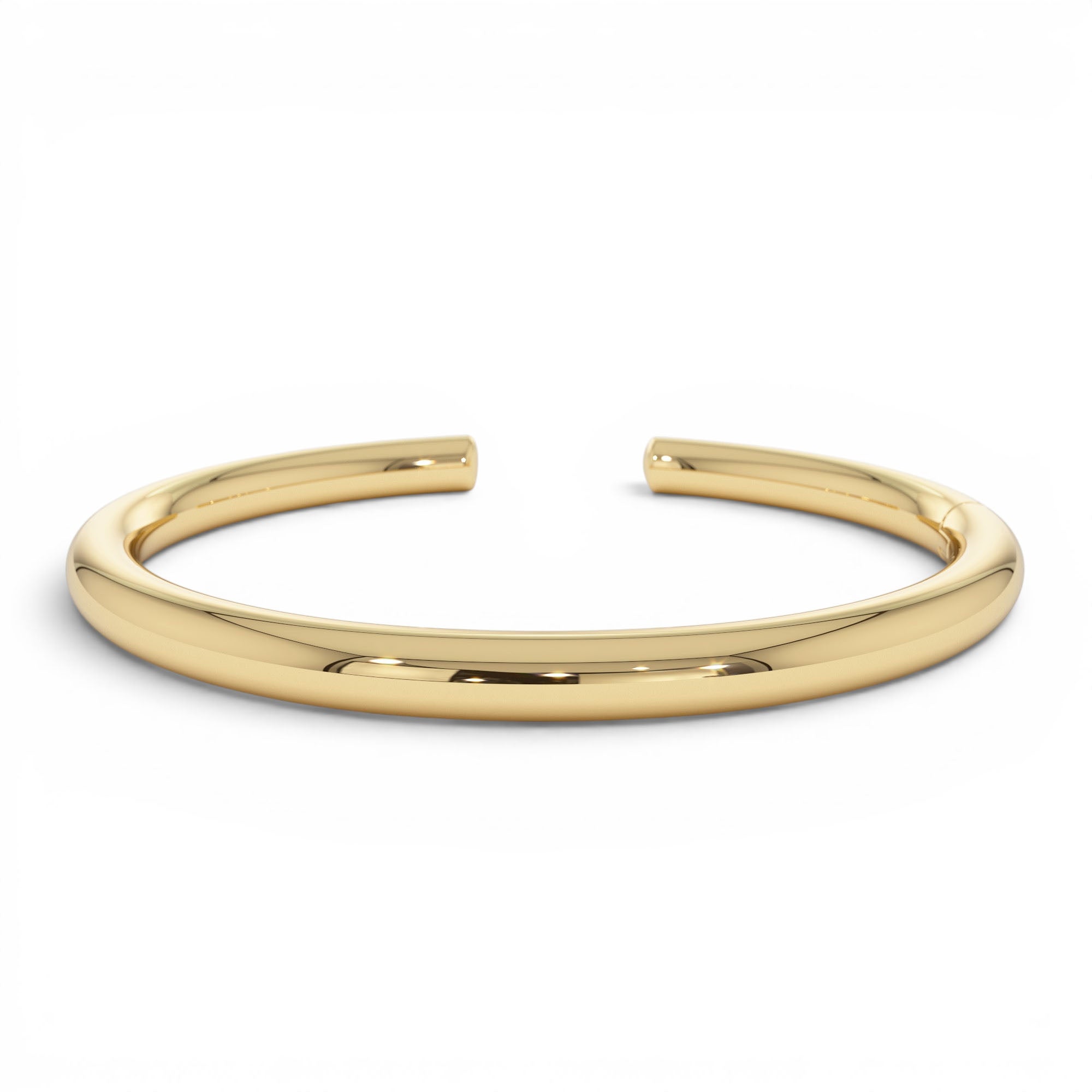 14K Gold 5MM Thick Open Cuff Bangle Bracelet by Orlina Fine