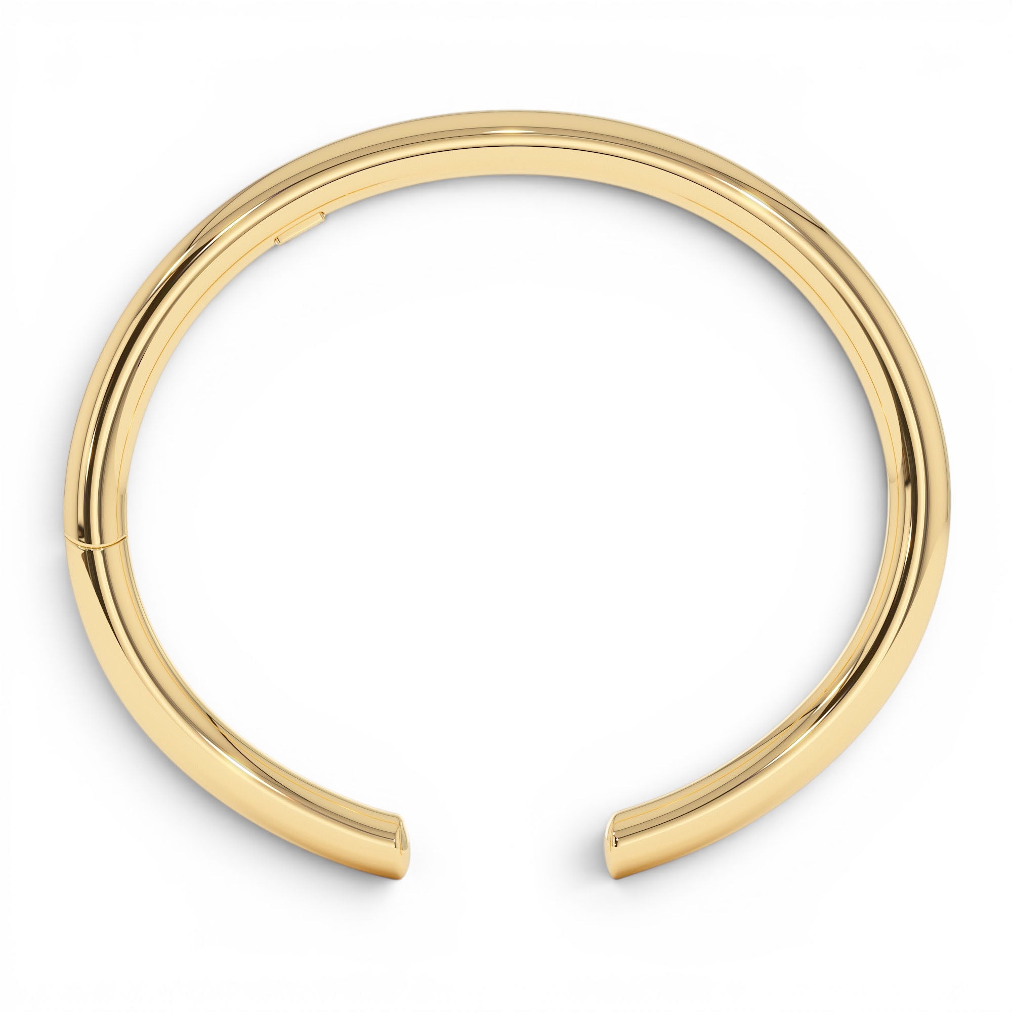 14K Gold 5MM Thick Open Cuff Bangle Bracelet - view 3