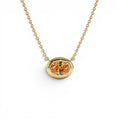 14K Prong Setting Oval Shaped Citrine Necklace by Orlina Fine