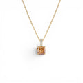 14K Cushion Cut Citrine with Diamond Bail by Orlina Fine