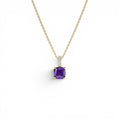 14K Cushion Cut Amethyst with Diamond Bail by Orlina Fine