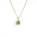 14K Cushion Cut Peridot with Diamond Bail by Orlina Fine
