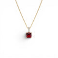 14K Cushion Cut Garnet with Diamond Bail by Orlina Fine