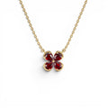 14K Four Leaf Garnet Clover Necklace by Orlina Fine