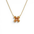 14K Four Leaf Citrine Clover Necklace by Orlina Fine
