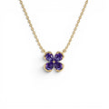 14K Four Leaf Amethyst Clover Necklace by Orlina Fine