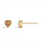 14K Heart Shaped Citrine Stud Earrings - view 2