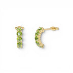 14K Prong Set Peridot Half Hoops by Orlina Fine