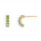 14K Prong Set Peridot Half Hoops - view 2