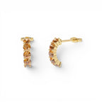 14K Prong Set Citrine Half Hoops by Orlina Fine