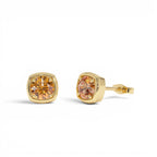 14K Cushion Shaped Round Citrine Stud Earrings by Orlina Fine