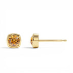 14K Cushion Shaped Round Citrine Stud Earrings - view 2