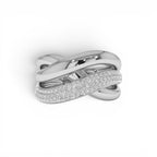 14k Gold Triple Band Crossover Diamond Statement Ring - view 3