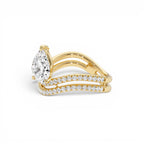 1.35 CTW 14K Pear Shaped Lab Grown Twisted Pave Band Diamond Engagement Ring - view 4