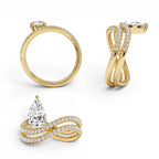 1.35 CTW 14K Pear Shaped Lab Grown Twisted Pave Band Diamond Engagement Ring - view 5