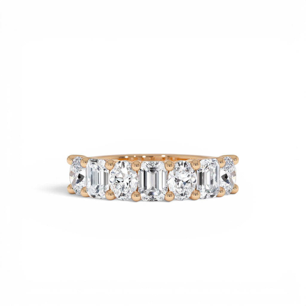 1.85 CTW 14K Lab Grown Mixed Emerald & Oval Cut Anniversary Band - view 2