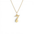14K Gothic Number Pendant Necklace by Orlina Fine