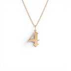 14K Gothic Number Pendant Necklace - view 2