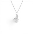 14K Gothic Number Pendant Necklace - view 3