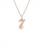 14K Gothic Number Pendant Necklace - view 5