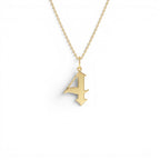 14K Gothic Number Pendant Necklace - view 6