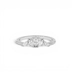 14K Dainty Marquise Diamond Stacking Ring - view 2