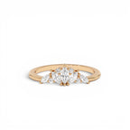 14K Dainty Marquise Diamond Stacking Ring - view 3
