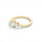 14K Dainty Marquise Diamond Stacking Ring - view 4