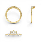 14K Dainty Marquise Diamond Stacking Ring - view 5