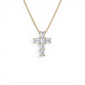 1.25 CTW 14K Emerald Cut Lab Grown Diamond Cross Necklace by Orlina Fine