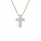 1.25 CTW 14K Emerald Cut Lab Grown Diamond Cross Necklace - view 2