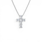1.25 CTW 14K Emerald Cut Lab Grown Diamond Cross Necklace - view 3