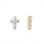 1.25 CTW 14K Emerald Cut Lab Grown Diamond Cross Necklace - view 4